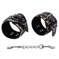 Леопардовые наручники с серебряной цепочкой 252511038