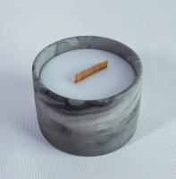 Свеча ароматическая в подсвечнике из камня под мрамор СВ-01