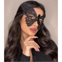 Кружевная черная маска-бабочка 232420070