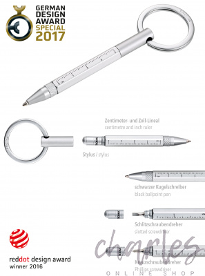Многофункциональная шариковая ручка-брелок TROIKA CONSTRUCTION MICRO KYP25BK