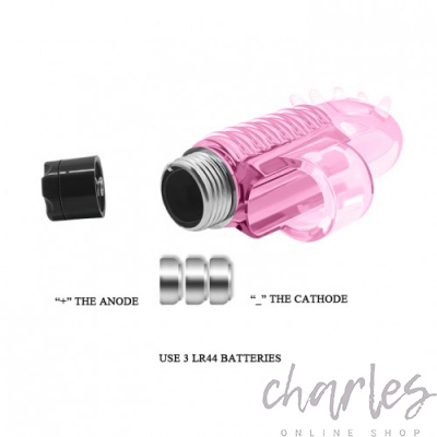 Вибро-насадка на палец розовая Finger Vibrator BI-010148